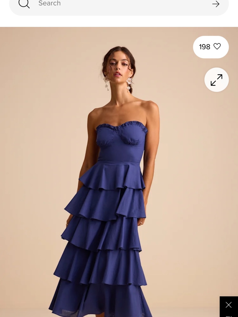 Lulu's Royal Blue Strapless Tiered Ruffle Maxi Dress
